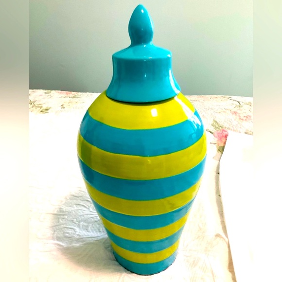 Turquoise & Lime Green Vase - Picture 2 of 8